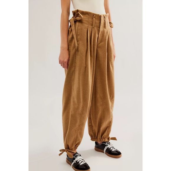 Free People Every Day's A Dream Tie Pants Bronze Combo